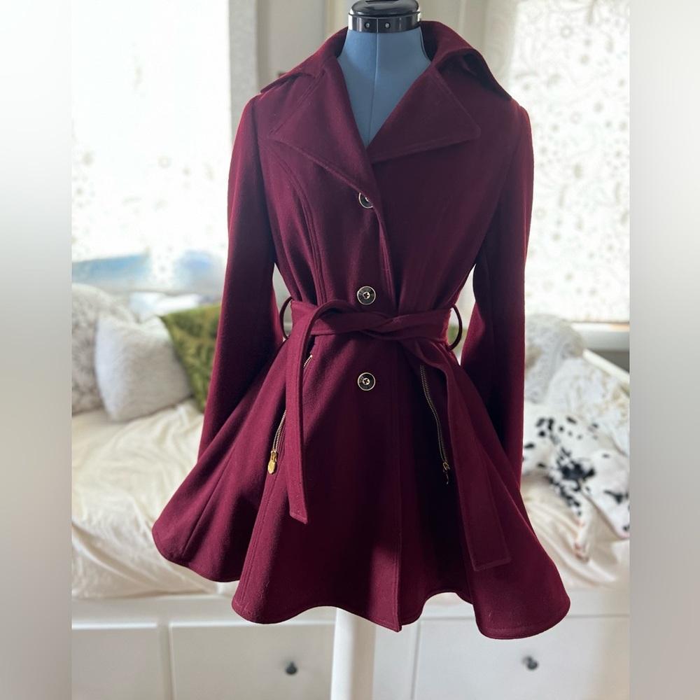 INC International Concepts Skirted Skater Pea Coat Fit and Flare szSmall